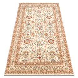 Tapis SOHO 477.26.LA100 Laine OSTA - Ornement, cadre Beige naturel / Terracotta