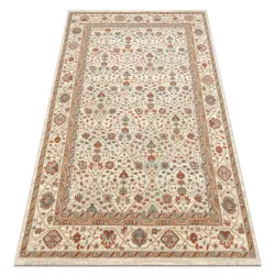 Tapis SOHO 477.27.LA101 laine OSTA - Fleurs, bordure naturel beige / terracotta
