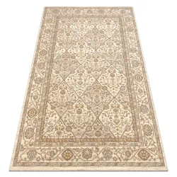 Tapis SOHO 477.27.LA100 laine OSTA - Losanges, cadre géométrique naturel beige