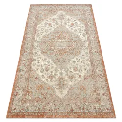 Tapis SOHO 477.01.LA112 laine OSTA - Ornement, rosace naturel terre cuite / beige