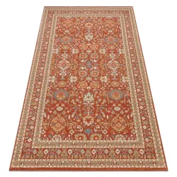 Tapis SOHO 477.26.LA300 laine OSTA - Ornement, cadre naturel terracotta / beige