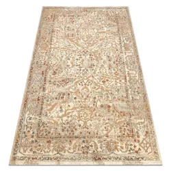 Tapis SOHO 477.04.LA110 laine OSTA - Fleurs, cadre naturel beige / terracotta