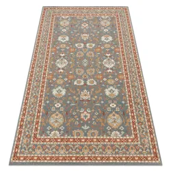 Tapis SOHO 477.26.LA500 laine OSTA - Ornement, cadre naturel bleu / terracotta