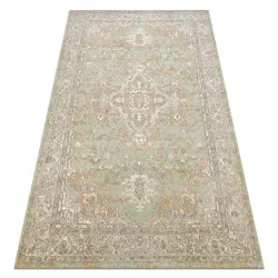 Tapis SOHO 477.01.LA402 Laine OSTA - Ornement, rosace naturel Vert / Beige