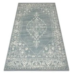 Tapis ABBY 486.10.LA500 Laine OSTA - Ornement, cadre classique Bleu / Beige