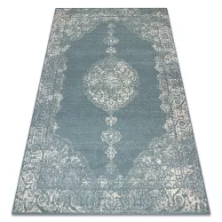 Tapis ABBY 486.24.LA500 Laine OSTA - Ornement, cadre classique Bleu / Beige