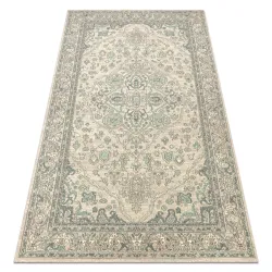 Tapis SOHO 477.01.LA119 laine OSTA - Ornement, rosace beige naturel / vert