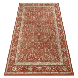 Tapis SOHO 477.27.LA300 laine OSTA - Losanges, cadre géométrique terracotta naturel / beige