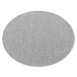 Tapis TIMO 5979 cercle SISAL extérieur cadre gris clair - PRODUIT DE DEUXIÈME QUALITÉ