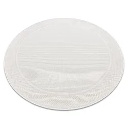 Tapis TIMO 5979 cercle SISAL extérieur cadre blanc - PRODUIT DE DEUXIÈME QUALITÉ