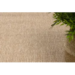 Tapis TIMO 5979 en sisal beige foncé, parfait pour un coin détente