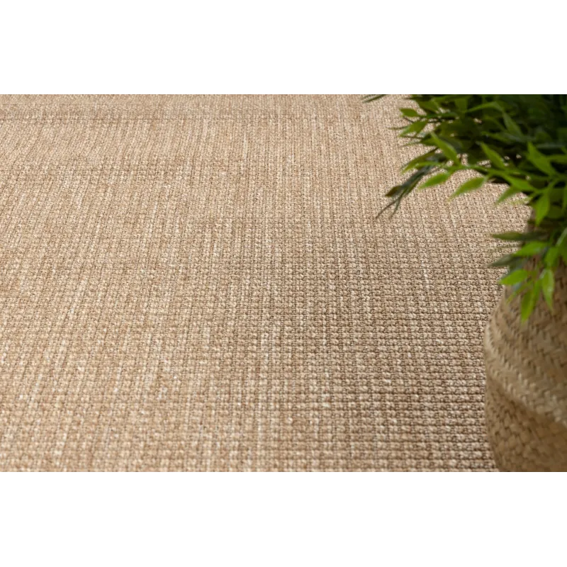 Tapis TIMO 5979 en sisal beige foncé, parfait pour un coin détente