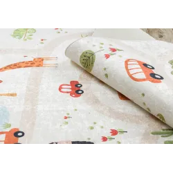 Tapis beige BAMBINO 1165 zoo, parfait pour la chambre d'enfant