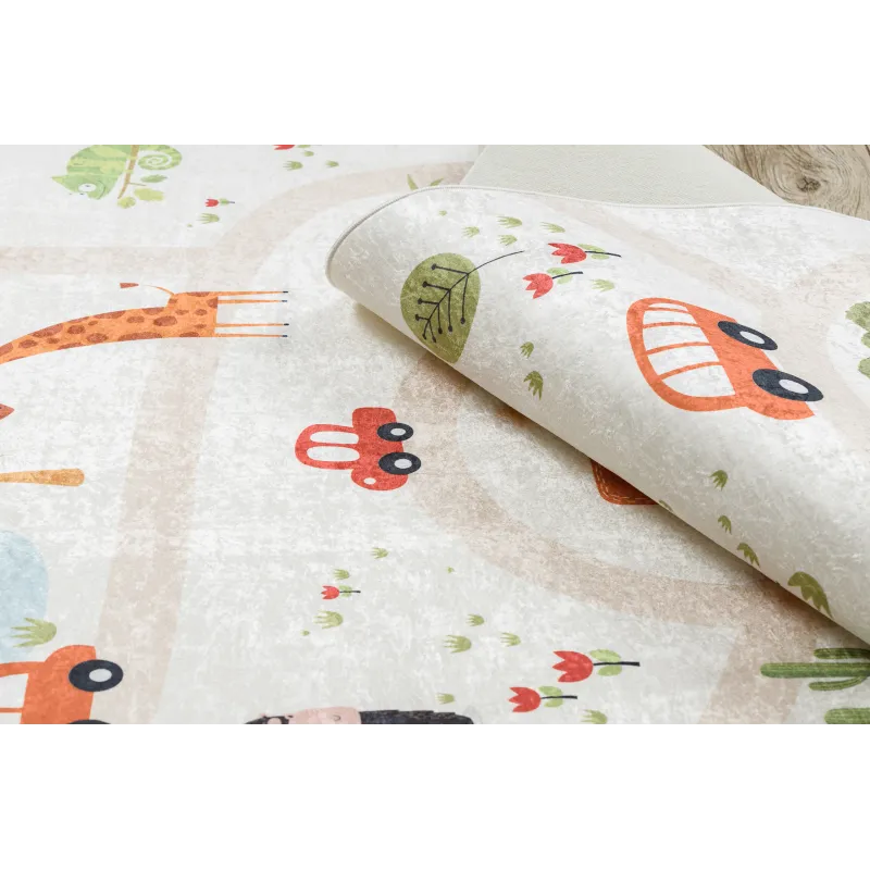 Tapis beige BAMBINO 1165 zoo, parfait pour la chambre d'enfant