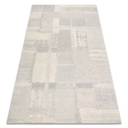 Tapis laine FLUX 461.43.AE110 OSTA - Géométrique, structuré, style loft crème / gris