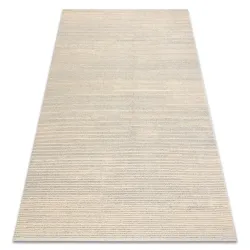 Tapis laine FLUX 461.93.AE120 OSTA - Rayures, structuré, style loft crème / gris