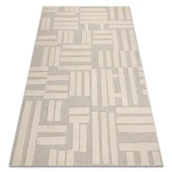Tapis FLUX 461.95.AE110 laine OSTA - Géométrique, structuré, style loft crème / beige