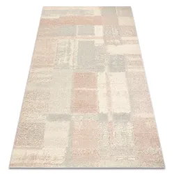 Tapis FLUX 461.43.AE200 laine OSTA - Géométrique, structuré, style loft crème / rose