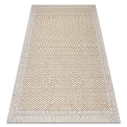 Tapis ORIGI 3739 crème et beige, tissé à plat en sisal