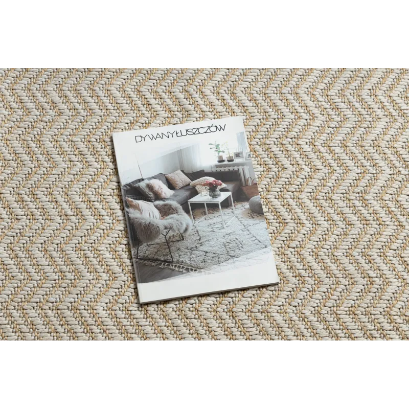 Style moderne pour tapis crème et beige, idéal pour le salon