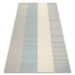 Tapis FLUX 461.3.AE120 laine mélangée OSTA - Lignes, structuré, style loft gris / bleu