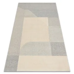 Tapis FLUX 461.12.AE120 laine OSTA - Géométrique, structuré, loft crème / gris