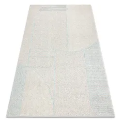 Tapis FLUX 461.14.AE120 laine OSTA - Géométrique, structuré, style loft gris / bleu