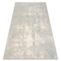 Tapis FLUX 461.46.AE500 laine OSTA - Abstrait, structuré, style loft gris / bleu