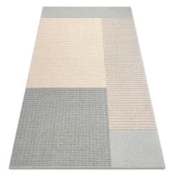 Tapis FLUX 461.9.AE500 laine OSTA - Géométrique, structuré, style loft bleu / crème