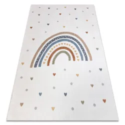 Tapis BONO 724 ARC-EN-CIEL, COEUR crème - tapis moderne en matériau doux