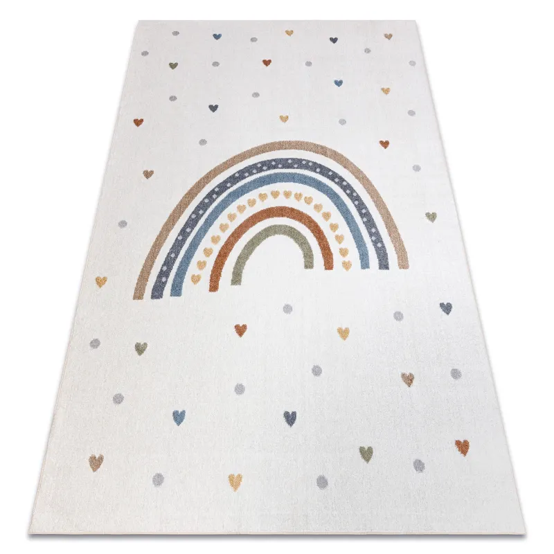 Tapis BONO 724 ARC-EN-CIEL, COEUR crème - tapis moderne en matériau doux