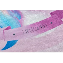 Tapis BAMBINO 2533 pour enfants en rose avec licorne, parfait pour jouer