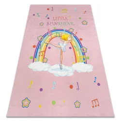 Tapis lavable BAMBINO 41870 Ballerine, arc-en-ciel pour les enfants antidérapant - rose