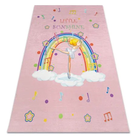 Tapis lavable BAMBINO 41870, rose, antidérapant, pour la chambre d'enfants