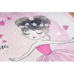 Tapis BAMBINO 2161, facile à nettoyer, rose, idéal pour la chambre des tout-petits