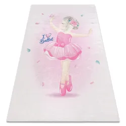 Tapis lavable BAMBINO 42830 Ballerine pour les enfants antidérapant - rose