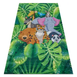 Tapis lavable BAMBINO 2651 Animaux, Jungle pour les enfants antidérapant - vert / marron