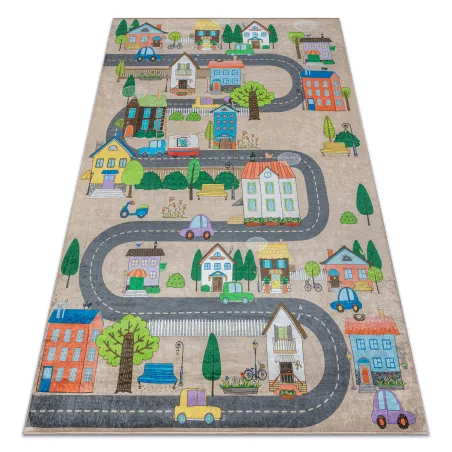 Tapis BAMBINO 34600 antidérapant pour enfants en beige et gris