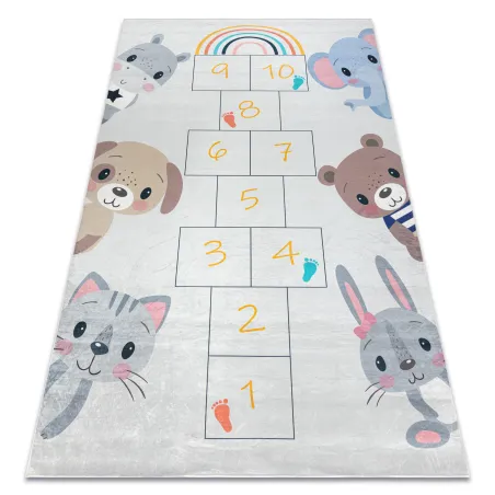 Tapis pour enfants BAMBINO 43092, gris et jaune, antidérapant, pour la chambre d'enfants