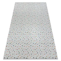 Tapis lavable BAMBINO 47890 Points pour les enfants antidérapant - blanc / marron