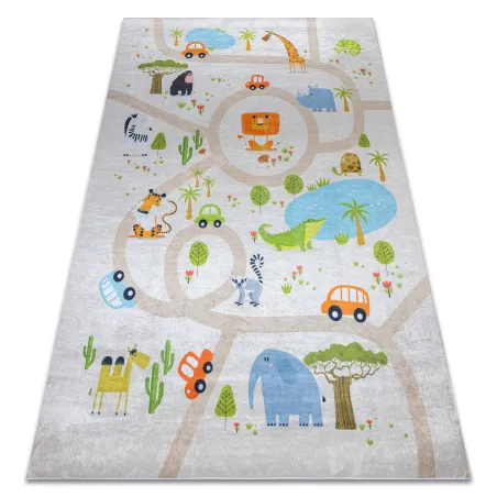 Tapis BAMBINO 50230 lavable, antidérapant pour enfants en beige et vert