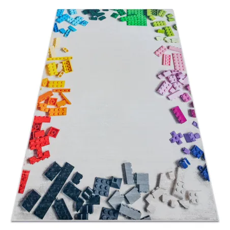 Tapis BAMBINO 38480 antidérapant pour enfants, gris et jaune, conçu pour la chambre d'enfant