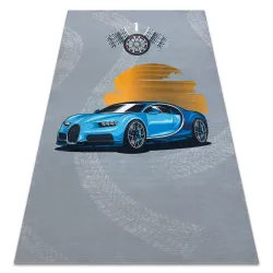 Tapis lavable BAMBINO 41730 Voiture, course pour les enfants antidérapant - gris / bleu