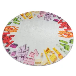 Tapis lavable BAMBINO 38480 cercle Kit de construction pour les enfants antidérapant - gris / jaune