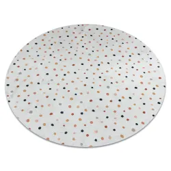 Tapis lavable BAMBINO 47890 cercle Points pour les enfants antidérapant - blanc / marron