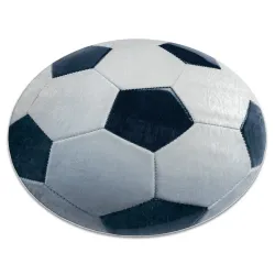 Tapis cercle lavable BAMBINO 38540 - football pour les enfants antidérapant - noir / blanc
