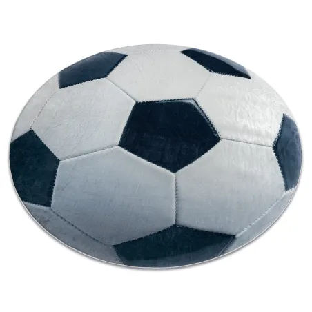 Tapis BAMBINO 38540 rond football, antidérapant, noir et blanc