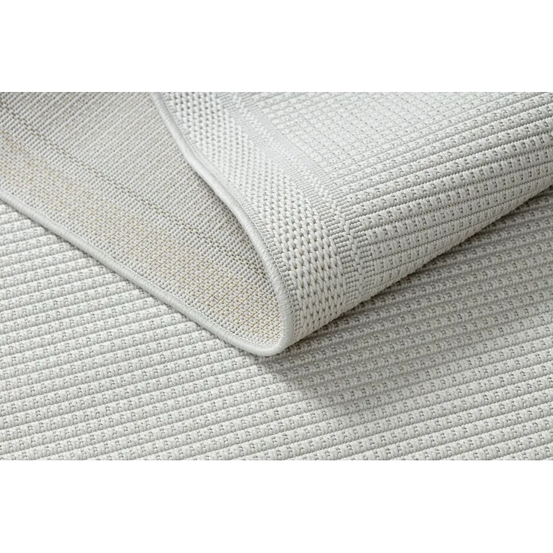 Tapis TIMO 5979 en blanc, parfait pour le jardin ou la terrasse