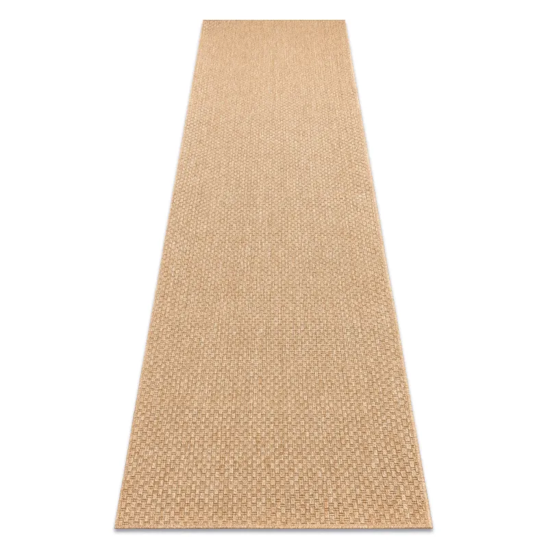Tapis TIMO 5979 en beige foncé, en sisal, idéal pour l'extérieur