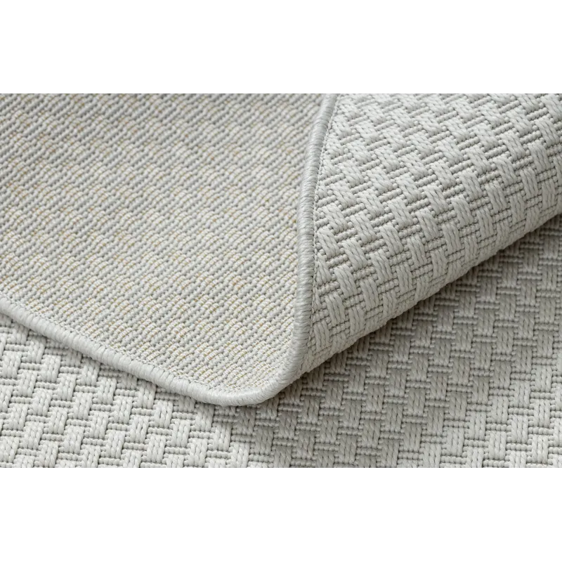 Tapis TIMO 6272, parfait pour le jardin ou la terrasse, en blanc